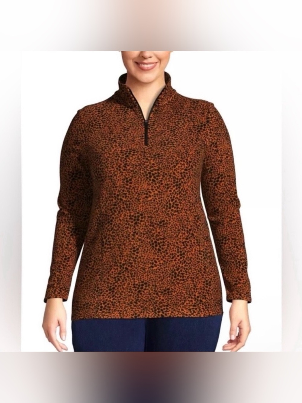 NWT Lands End Women's Fleece Quarter Zip Pullover